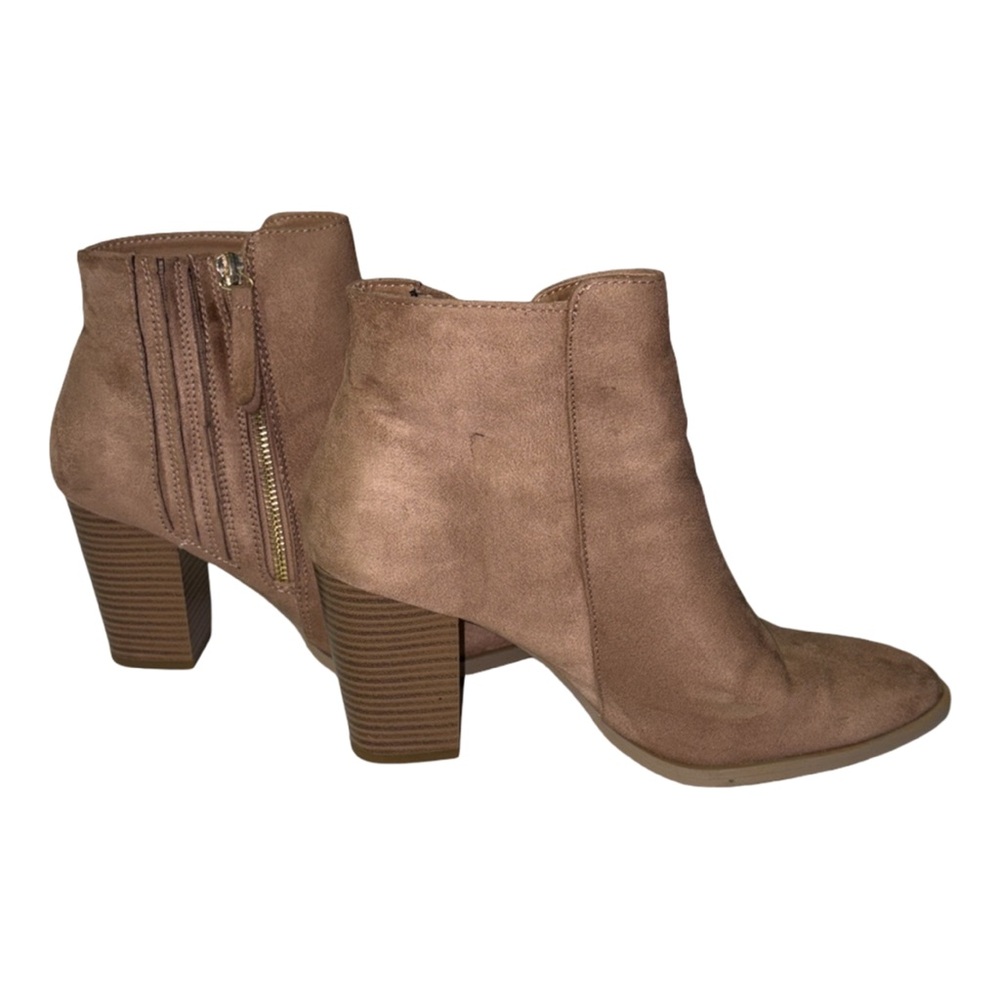 Qupid Dusty Pink Faux Suede Booties - Size 8